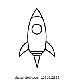 Space Rocket Ship Line Art Illustration Fun Coloring Page for Kids and Learning Activities