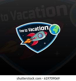 Space rocket ship logo