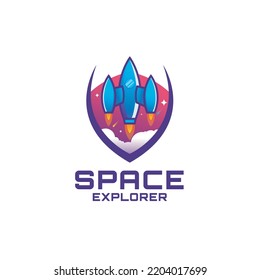 Space Rocket Ship Logo Design