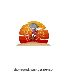 space rocket shuttle launch vector art