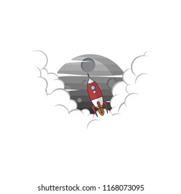 space rocket shuttle launch vector art