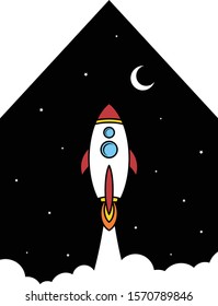 space rocket shuttle ship sign logo logotype vector art