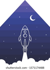 space rocket shuttle ship sign logo logotype vector art