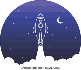 space rocket shuttle ship sign logo logotype vector art