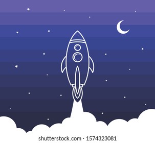 space rocket shuttle ship sign logo logotype vector art