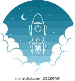 space rocket shuttle theme vector art