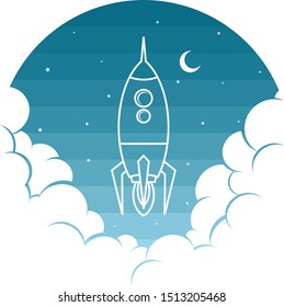 space rocket shuttle theme vector art