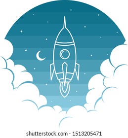 space rocket shuttle theme vector art