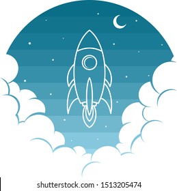 space rocket shuttle theme vector art