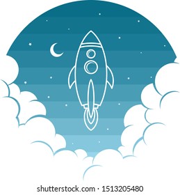 space rocket shuttle theme vector art