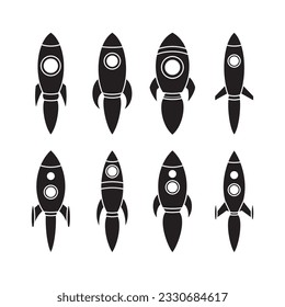 The Space Rocket Silhouette Design Collection Set