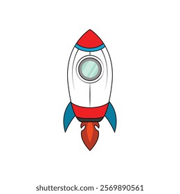 Space rocket simple vector design