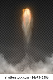 Space Rocket Smoke Isolated On Transparent Background