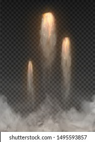 Space Rocket Smoke Isolated On Transparent Background