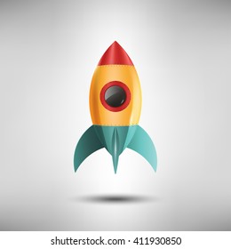 Space Rocket Start Up and Launch Symbol, Design Icons, startup concept, Vector Illustration