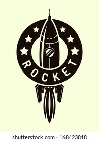 Space rocket symbol. Vector illustration. 