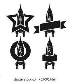 Space rocket symbols. Vector illustration. 