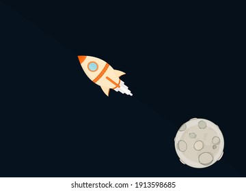 
Space Rocket take of from the moon