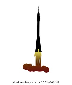 Space rocket taking off
