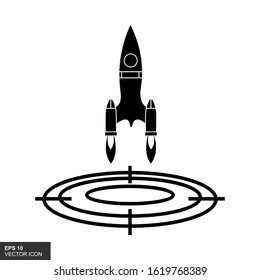 Space rocket and target icon on a white background. vector illustration