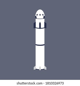 space rocket with three stages. isolated object