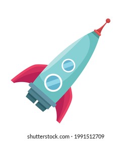 space rocket toy isolated icon
