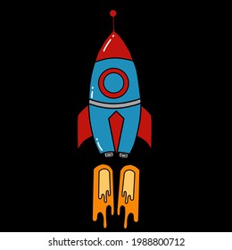 space rocket transportation, for icon or logo themed transportation, space and technology