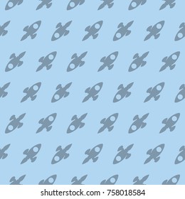 Space Rocket Universe Explorer Seamless Silhouette Pattern Background