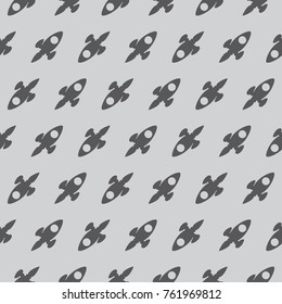 Space Rocket Universe Explorer Seamless Silhouette Pale Background