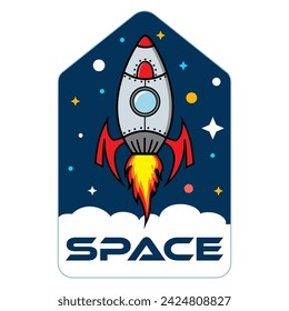 Space Rocket V104 Patch Streetwear, Urban, Luxury, Modern Design Patch Commercial Use