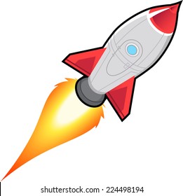 Space rocket  vector cartoon illustration