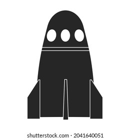 Space rocket vector icon.Black vector icon isolated on white background space rocket.