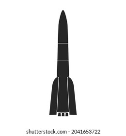 Space rocket vector icon.Black vector icon isolated on white background space rocket.