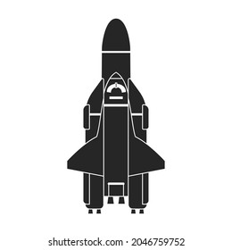 Space rocket vector icon.Black vector icon isolated on white background space rocket.