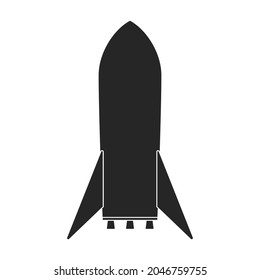 Space rocket vector icon.Black vector icon isolated on white background space rocket.