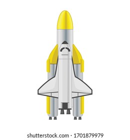 Space rocket vector icon.Cartoon vector icon isolated on white background space rocket.