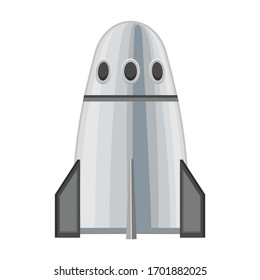 Space rocket vector icon.Cartoon vector icon isolated on white background space rocket.