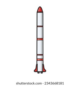 Space rocket vector icon.Color vector icon isolated on white background space rocket.