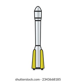 Space rocket vector icon.Color vector icon isolated on white background space rocket.