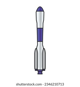 Icono del vector del cohete espacial.Icono del vector de color aislado en el cohete de fondo blanco.