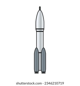 Space rocket vector icon.Color vector icon isolated on white background space rocket.