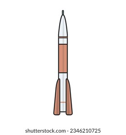 Space rocket vector icon.Color vector icon isolated on white background space rocket.