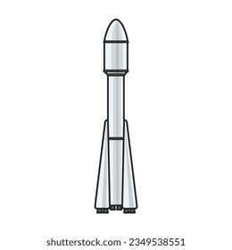 Space rocket vector icon.Color vector icon isolated on white background space rocket.
