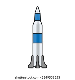 Space rocket vector icon.Color vector icon isolated on white background space rocket.