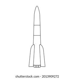 Space rocket vector icon.Outline vector icon isolated on white background space rocket.