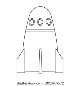 Space rocket vector icon.Outline vector icon isolated on white background space rocket.