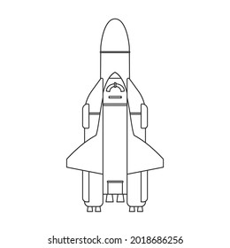 Space rocket vector icon.Outline vector icon isolated on white background space rocket.