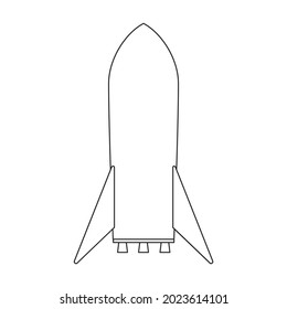 Space rocket vector icon.Outline vector icon isolated on white background space rocket.