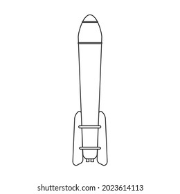 Space rocket vector icon.Outline vector icon isolated on white background space rocket.