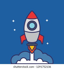Space Rocket Vector Illustration
